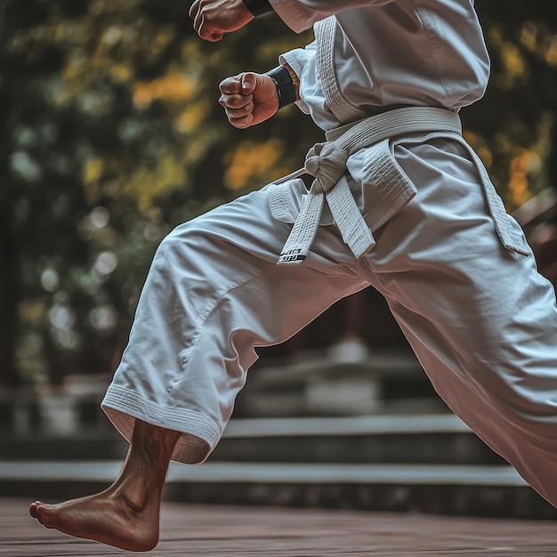 Photo a person performing a karate move