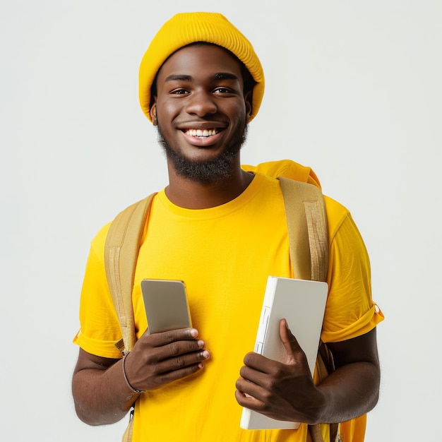 A person presents a box of hot crispy french fries with a smile