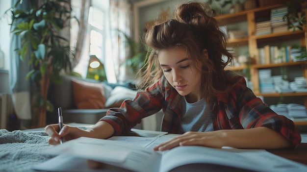 Photo person reviewing budget and debt repayment strategies at home