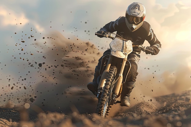 Person Riding a Dirt Bike Sports and Adventure Theme