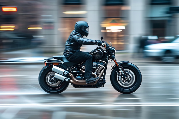 a person riding a motorcycle with a helmet on it