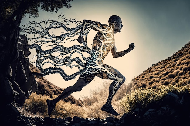 A person running in nature Generated by AI