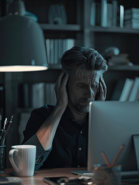 A person sitting at a desk with a laptop computer