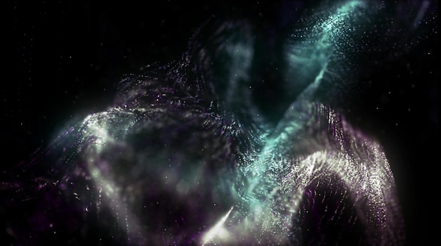 A person in a space with a nebula in the background