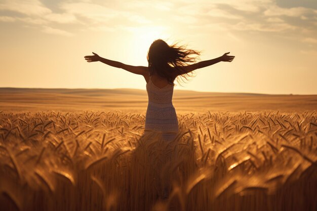 Person standing at open field showing freedom