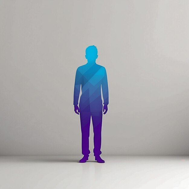 Photo person standing vector on white background minimalist illustration