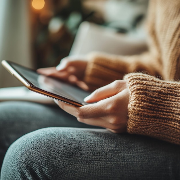 Person using online banking services on a tablet