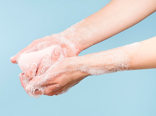 Person washing hands