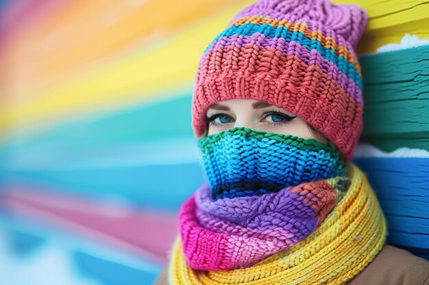 Photo person wearing colorful fashion