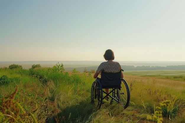 Person in Wheelchair in Field