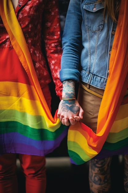 a person with a rainbow colored shirt and a rainbow colored shirt