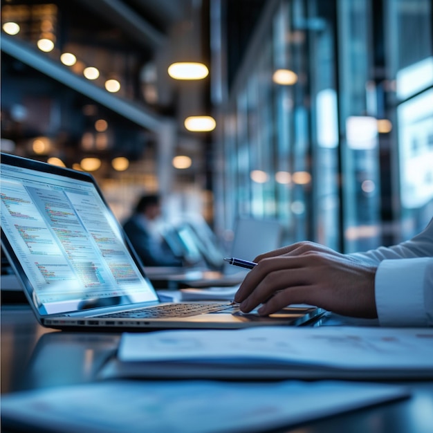 Photo person working on a laptop with multiple tabs open for research