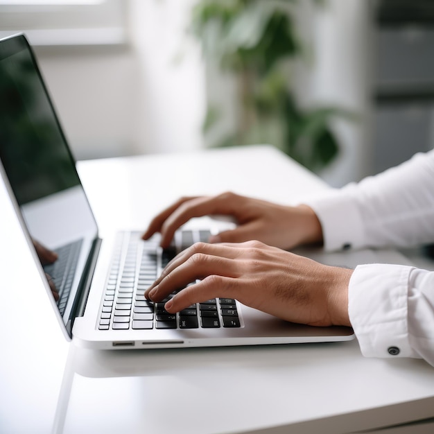 Person working on a laptop