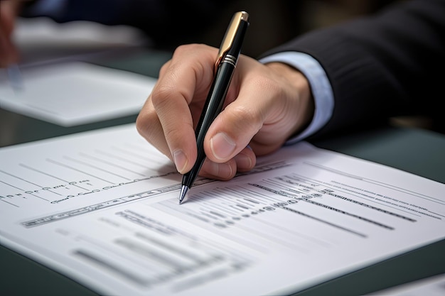 Person writing down on a sheet