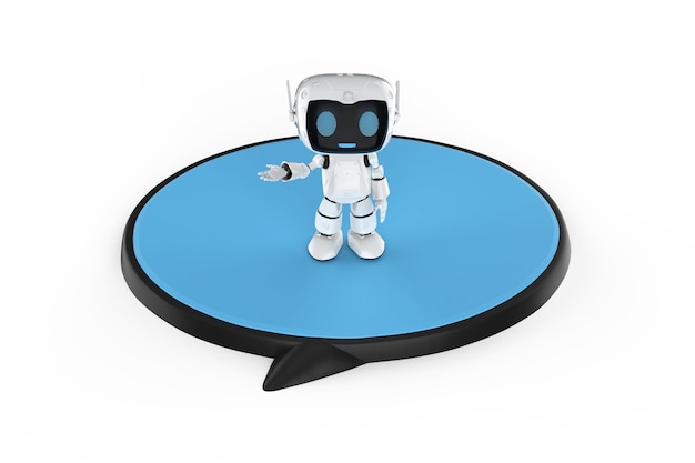 Personal assistant robot chat with speech bubble