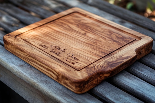 Personalized Olive Wood Cutting Board with Engraved Text