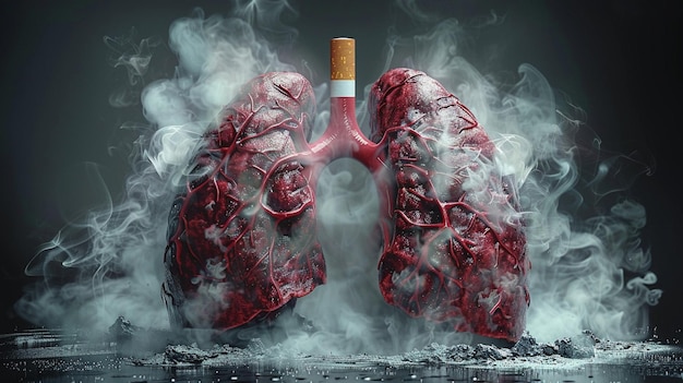 A persons lungs become smoking after many years The effect of cigarettes on the lungs