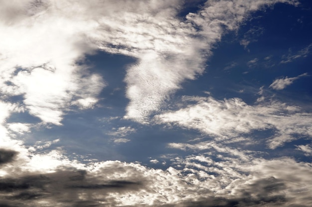 The perspective of nimbus clouds in the blue sky backgrounds