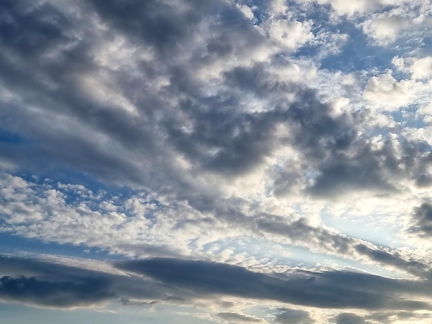 The perspective of nimbus clouds in the blue sky backgrounds