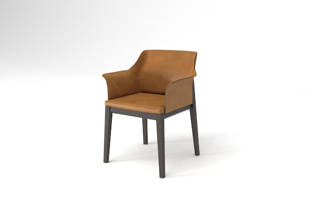 Perspective View chair isolated on white background3D Rendering