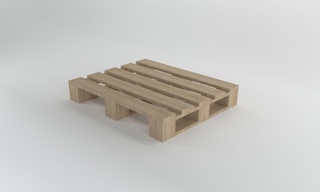 Perspective view Wooden pallet 3d render