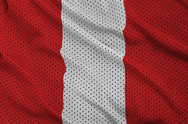 Peru flag printed on a polyester nylon sportswear mesh fabric 