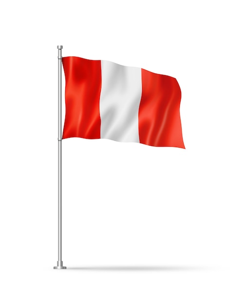 Peruvian flag isolated on white