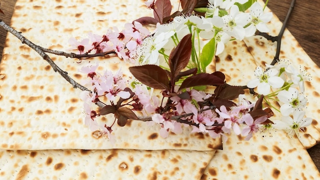 Pesach matzo passover with wine and matzoh jewish passover bread