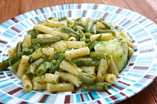 Pesto con patate fagiolini -  italian pasta with pesto sauce
