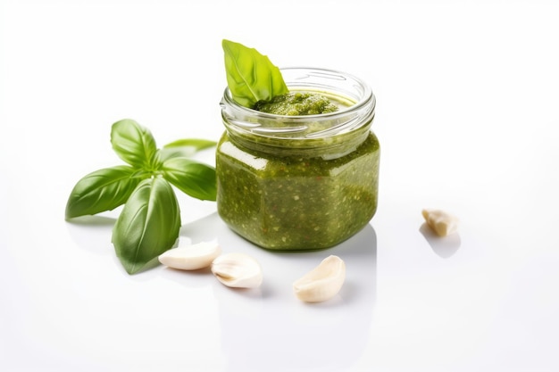 Pesto sauce basil jar Generate Ai