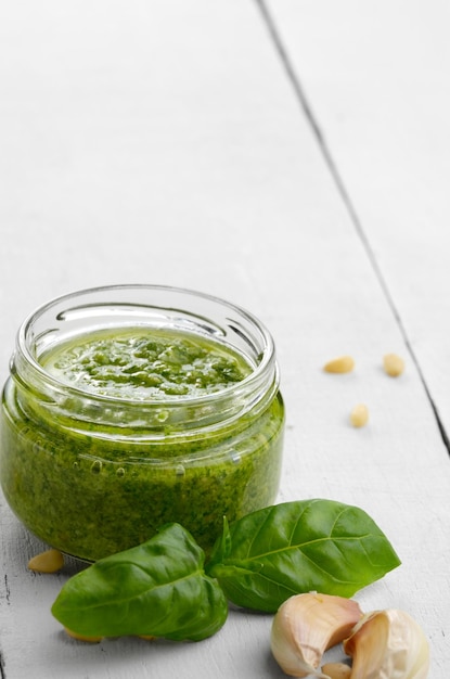 Pesto sauce jar