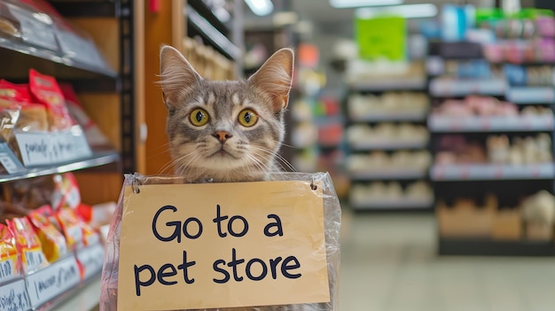 Photo pet store background with handwritten note generative ai