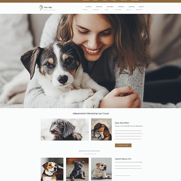 Photo pet website landing page template