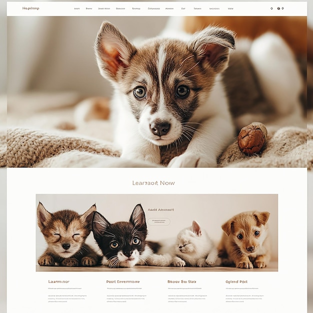 Photo pet website landing page template