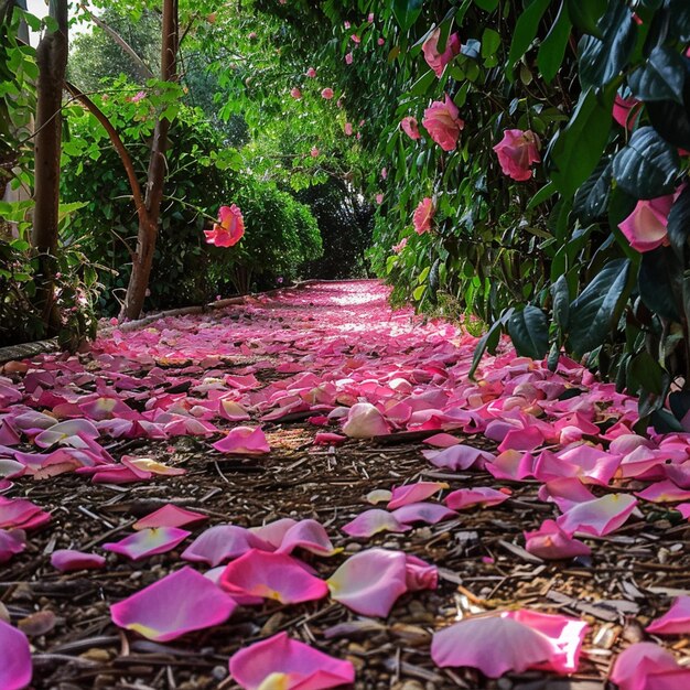 Petal Lined Walkway Rose Garden