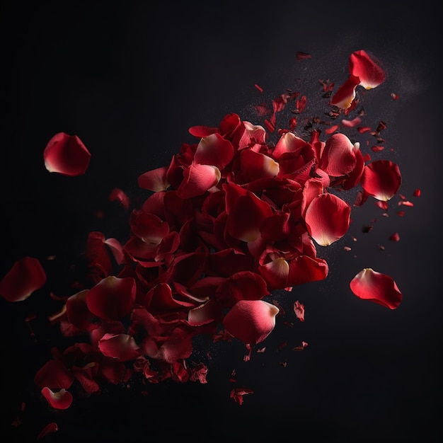 Petals are falling into the air and the petals are petals are petals.