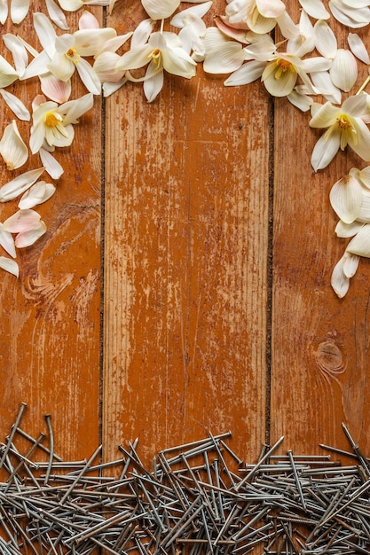 Petals and nails Background for card