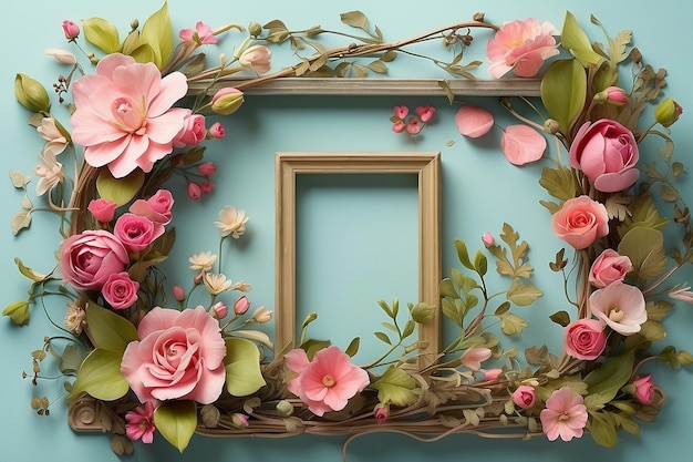 Petals and Posies Charming Spring Frame Decoration