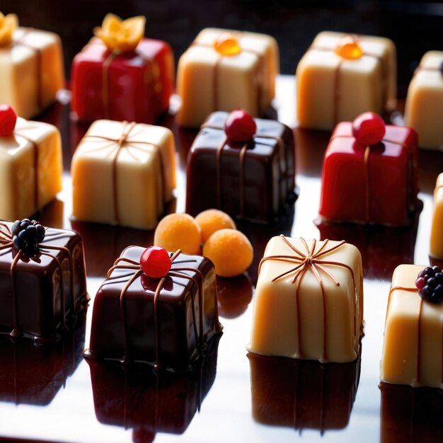 Photo petit fours traditional popular sweet dessert cake