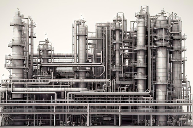 Petrochemical Plant Pipeline AI technology generated image