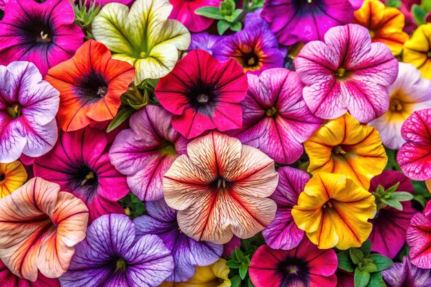 Photo petunia colorful petunia flower floral pattern spring and summer flowers petunia background texture