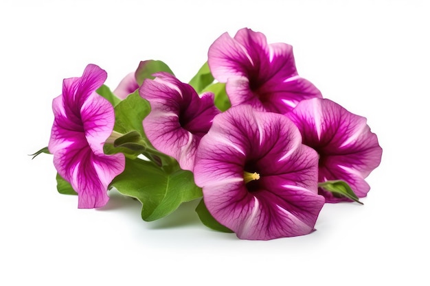 petunia flowers isolated on white background generative AI