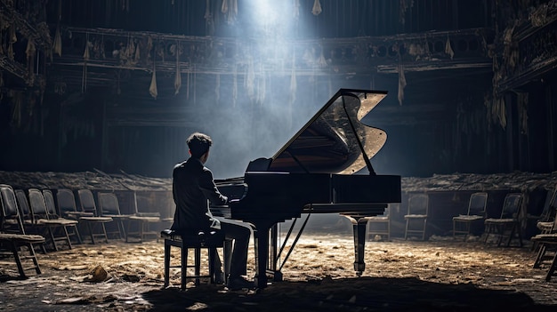 Phantom Pianist in an Abandoned Theater