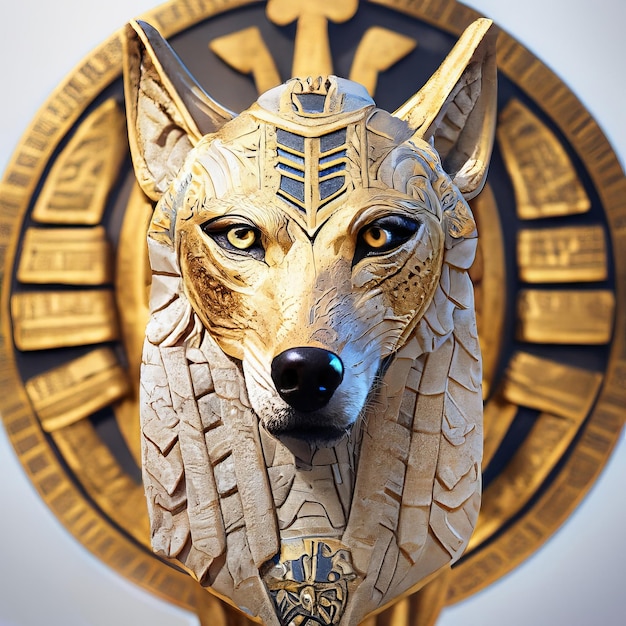 Pharaoh Horus with a wolf head