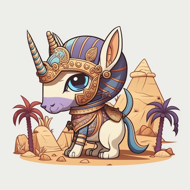 Photo pharaonic unicorn vector illustration