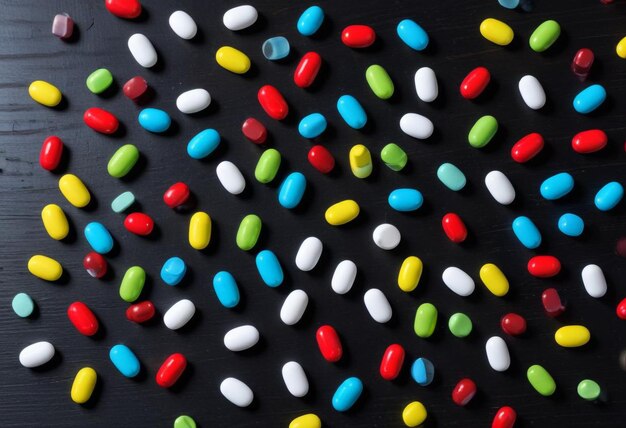 Pharmaceutical Assortment Colorful Pills Displayed on a Table