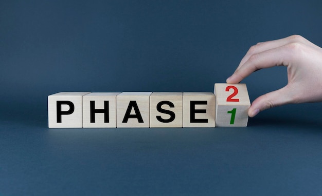 Phase 1 and 2 Cubes form the words Phase 1 and Phase 2