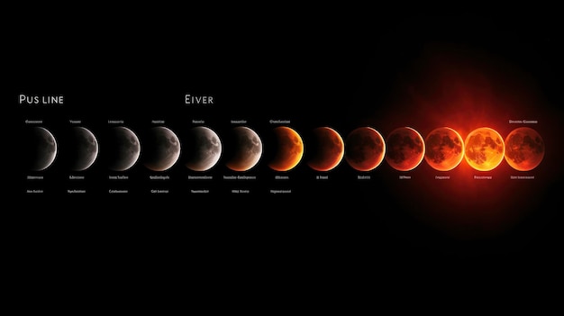 Photo phases of the moon during an eclipse