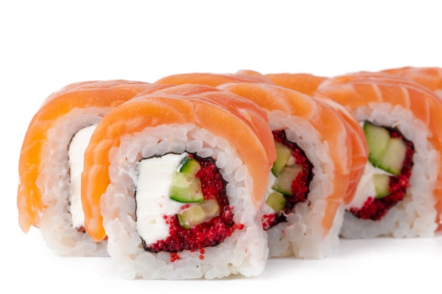 Philadelphia sushi roll isolated