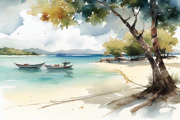 Philippine Beach Watercolor